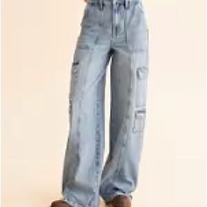 Womens Hidden Nori wide leg cargo jeans, size 25